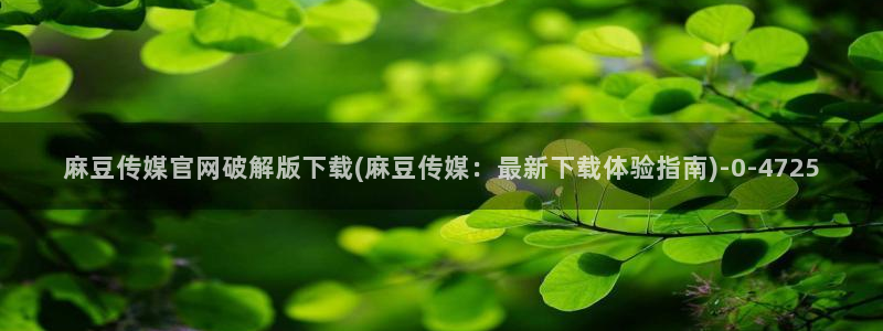 麻豆传媒映话官网:麻豆传媒官网破解版下载(麻豆传媒:最新下载体验指南)