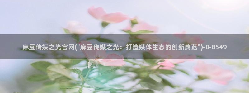 麻豆传媒微博官网:麻豆传媒之光官网(\